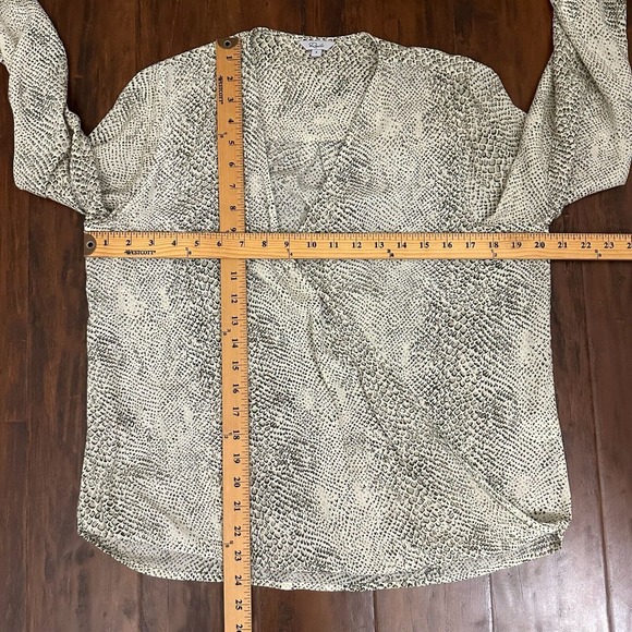 RAILS Hillary Snakeskin-Print Surplice Top Faux Wrap in Cream - Picture 13 of 13